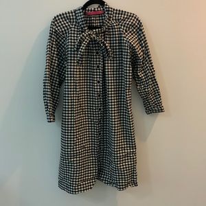 Black and White Size Small Gingham Bow Dress